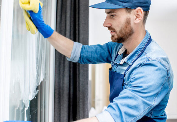 O persoană efectuează un cleaning în Chișinău profesionist, spălând geamurile pentru o curățenie impecabilă. Serviciile noastre de cleaning în Chișinău garantează geamuri clare și fără urme!